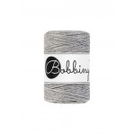 SZNUREK do MAKRAMY - 1,5 mm -  srebrny / szary