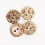 guzik drewniany Flowers - 628 (15mm)  
