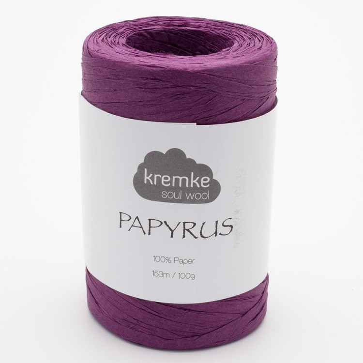 papyrus kremke rafia wloczka papierowa motek wloczki fioletowarafia purpurowa śliwka .jpg