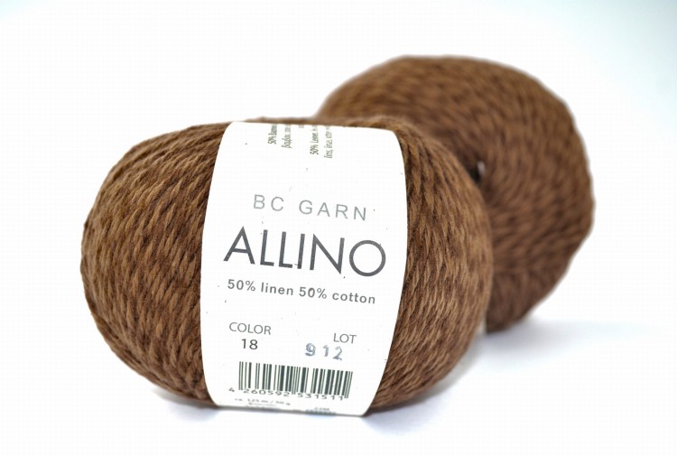 motek włóczka bawełniana lniana bc garn allino brązowy orzech.JPG