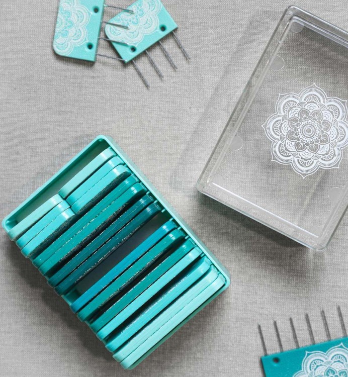 grzebyki do blokowania dzianiny knitpro mindful knit pro. turkusowe.jpg