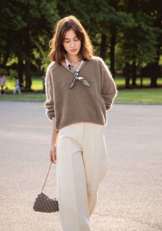 czasopismo Sandnes garn gazeta z ubraniami wzorami dla kobiet Olive blouse bluza sweter 2109_11-1.jpg