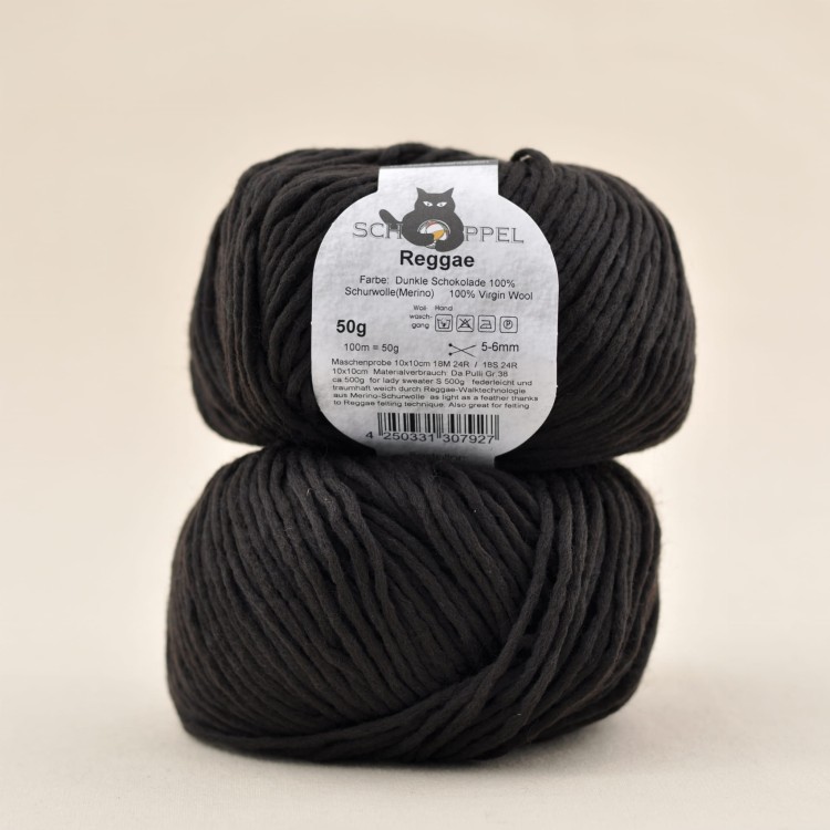 wloczka reggae welna merino merynosow miekka na kocyk wloczka dla poczatkujacych schoppel wolle 8495 czekolada.JPG