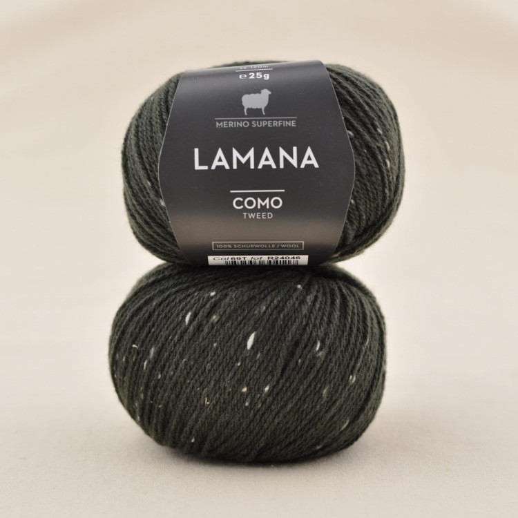 welna merino tweed lamana como tweed miekka wloczka dla dzieci ciemny zielony.JPG