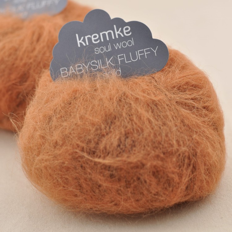 babysilk fluffy kremke soul wool wloczka alpaka jedwb welna dla uczulonych alergikow. pomaranczowy.JPG