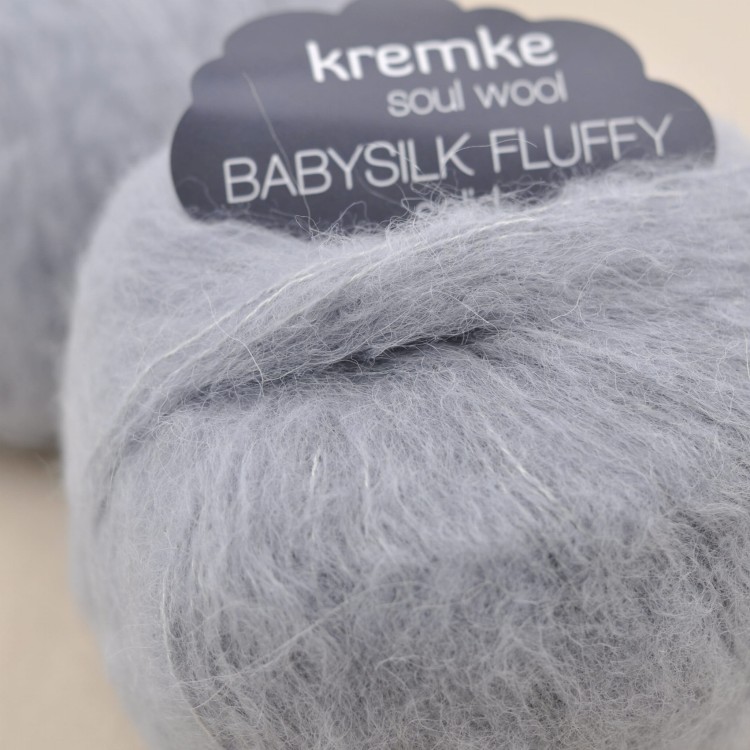 babysilk fluffy kremke soul wool wloczka alpaka jedwb welna dla uczulonych alergikow. szary.JPG