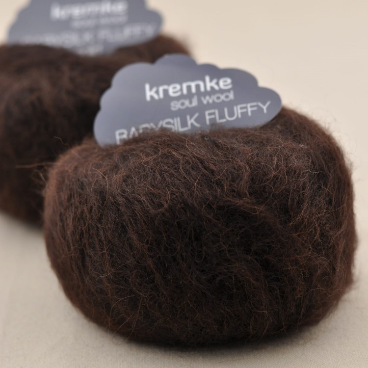 babysilk fluffy kremke soul wool wloczka alpaka jedwb welna dla uczulonych alergikow brazowy.JPG