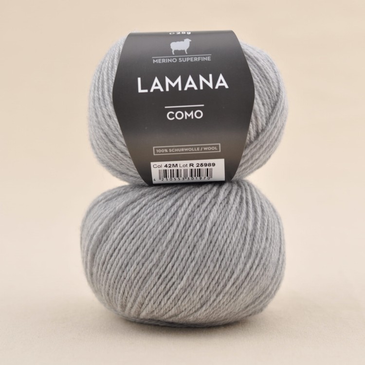 wloczka merynos welna merino 100% niegryzaca wloczka dla dziecka lamana como tweed 42 jasny szary.JPG