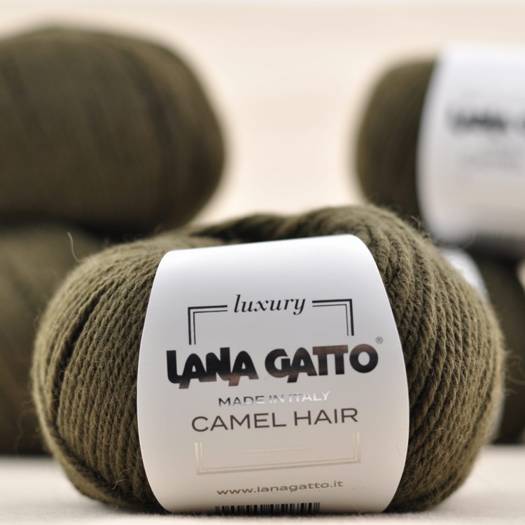 wloczka camel hair lana gatto welna wielbłąda wełna merino niegryząca włóczka 5410 ciemny zielony.JPG