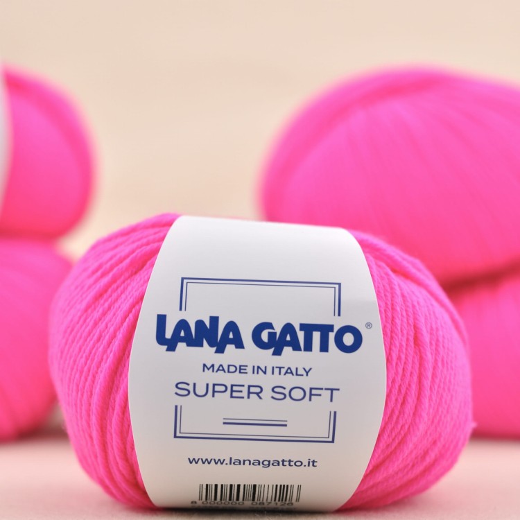 włóczka merino super soft lana gatto wełna merynosa niegryząca wloczka dla dziecka neonn rozowy.JPG