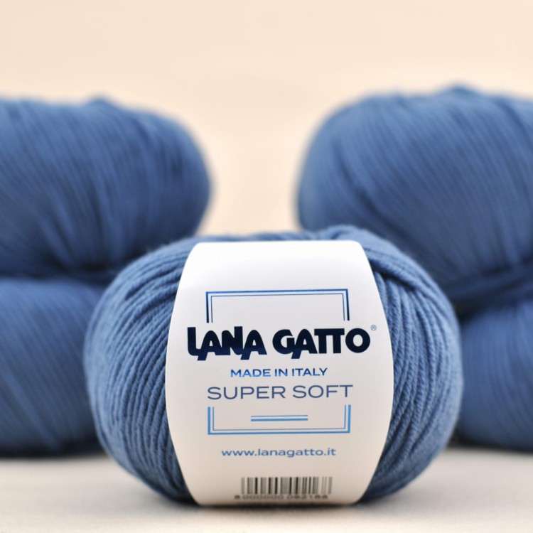włóczka merino super soft lana gatto wełna merynosa niegryząca wloczka dla dziecka niebieski szarawy jeans 14641.JPG