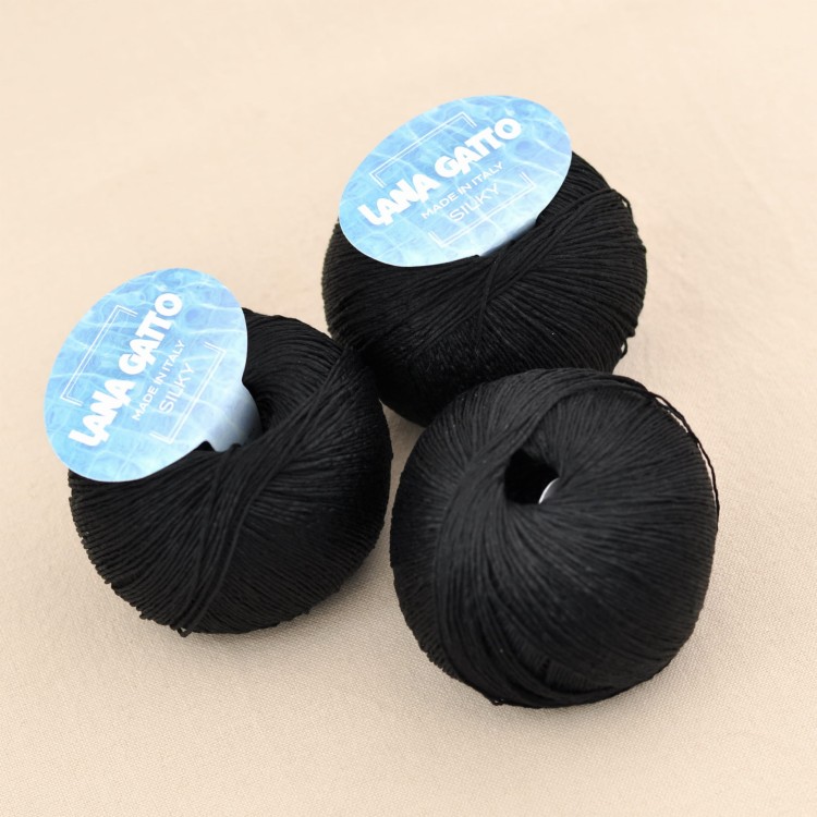 wloczka jedwabna lana gatto silky wloczka jedwab na lato czarny 8189.JPG