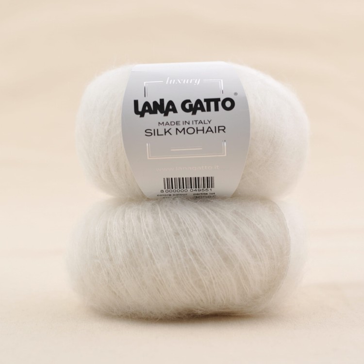 wloczka kid silk lana gatto mohair silk jedwab mohe bialy 6027.JPG