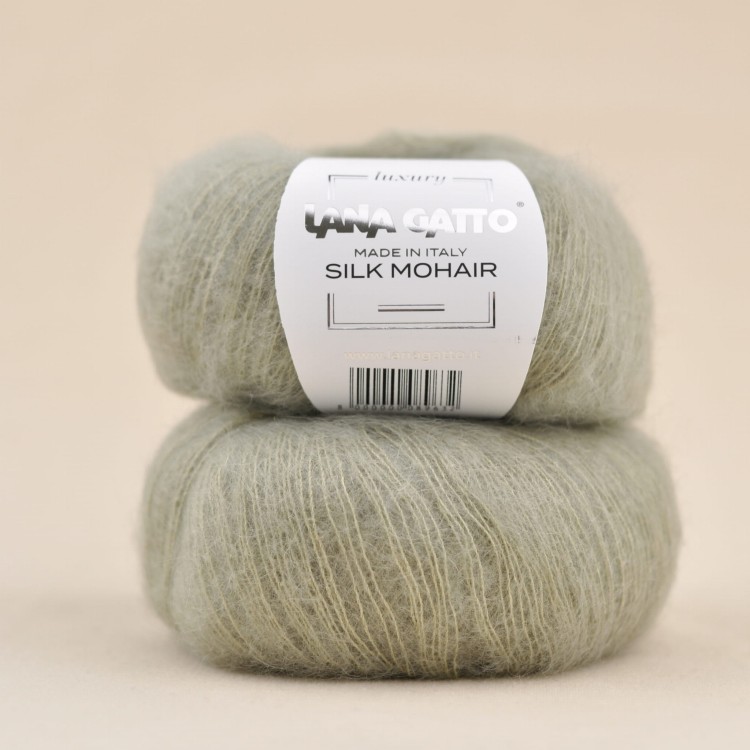 lana gatto silk mohair kid silk wloczka jedwab moher 30144 rozbielony zielony verde grigio.JPG