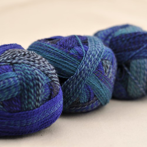 wloczka na skarpety melanżowe kolorowe crazy zauberball schoppel wolle welna merino skarpetki 1511 submarine niebieski granatowy petrol.JPG