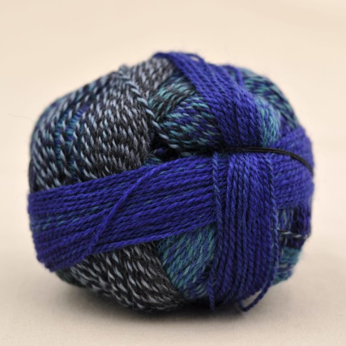wloczka na skarpety melanżowe kolorowe crazy zauberball schoppel wolle welna merino skarpetki 1511 submarine niebieski granatowyJPG.JPG