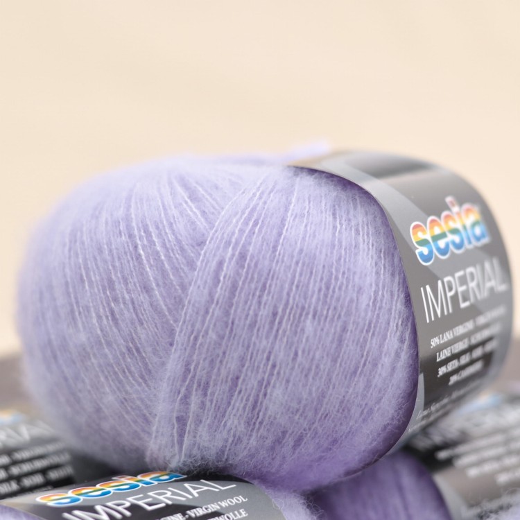 cienka puszysta wloczka imperial sesia welna merino merynosa jedwab kaszmir zamiennik moheru kid silk 1853 pudrowy fioletowy.JPG