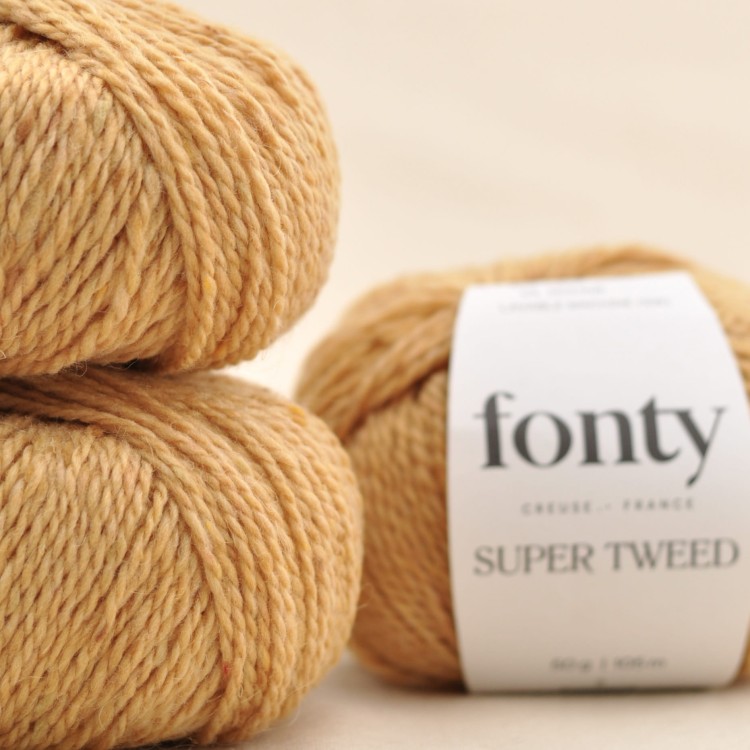 wloczka super tweed fonty gruba welna moher dzierganie 27 zolty.JPG