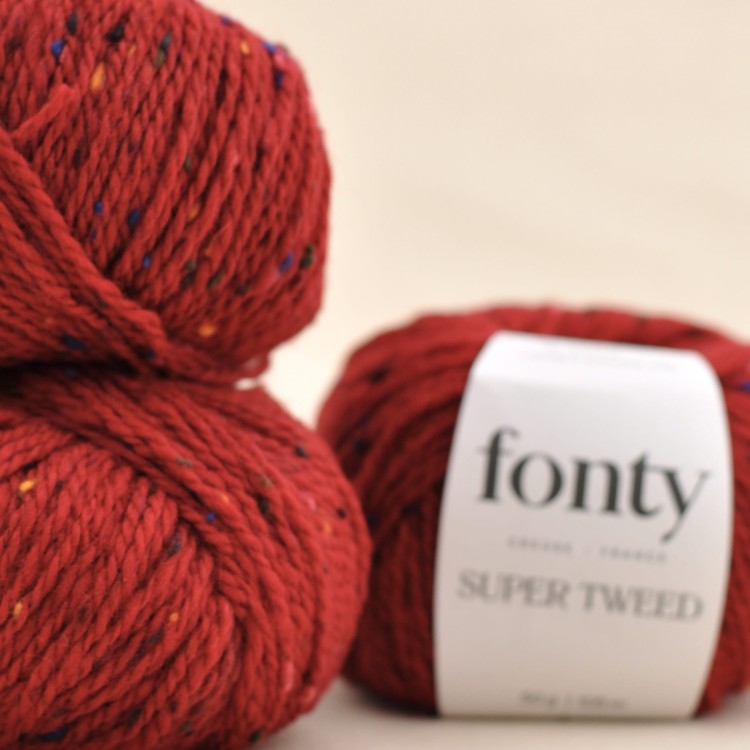 wloczka super tweed fonty gruba welna moher dzierganie 16 czerwony.JPG