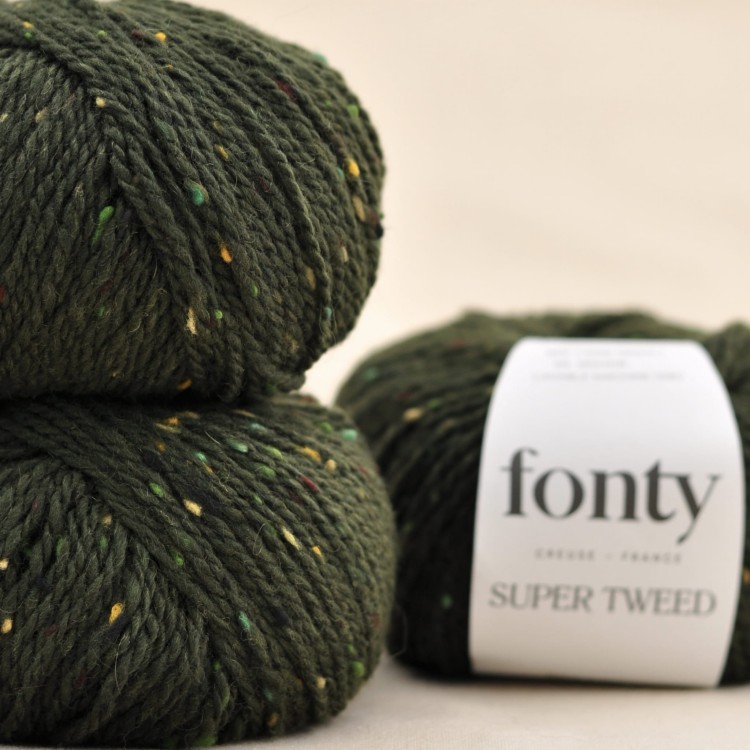 wloczka super tweed fonty gruba welna moher dzierganie 10 zielony.JPG