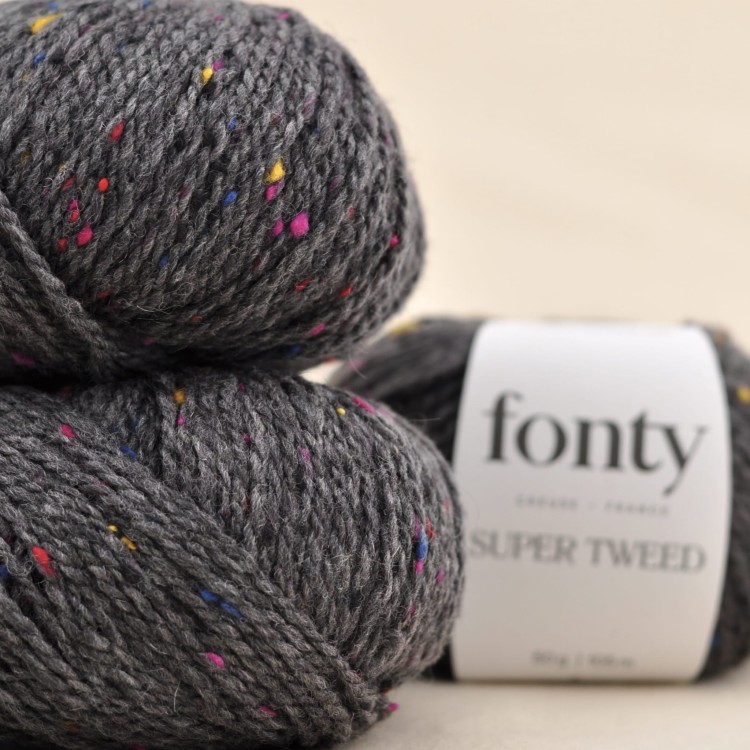 wloczka super tweed fonty gruba welna moher dzierganie grafit 05.JPG