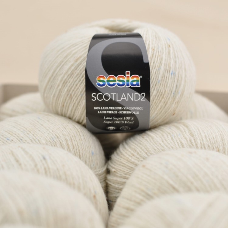 cienka wloczka merino tweed na druty dzierganie scotland sesia welna merynosa 80 ecru.JPG