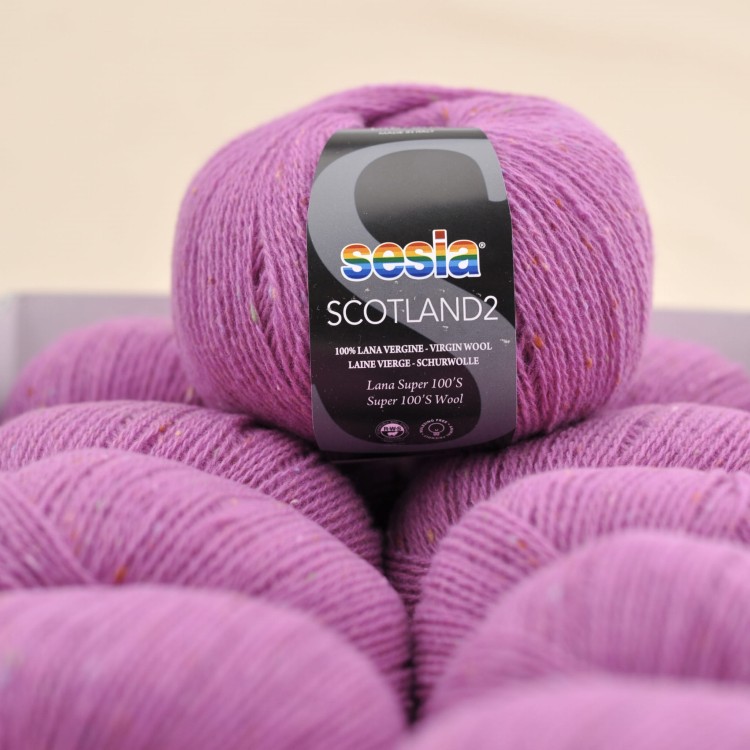 cienka wloczka merino tweed na druty dzierganie scotland sesia welna merynosa 1976 rozowy.JPG