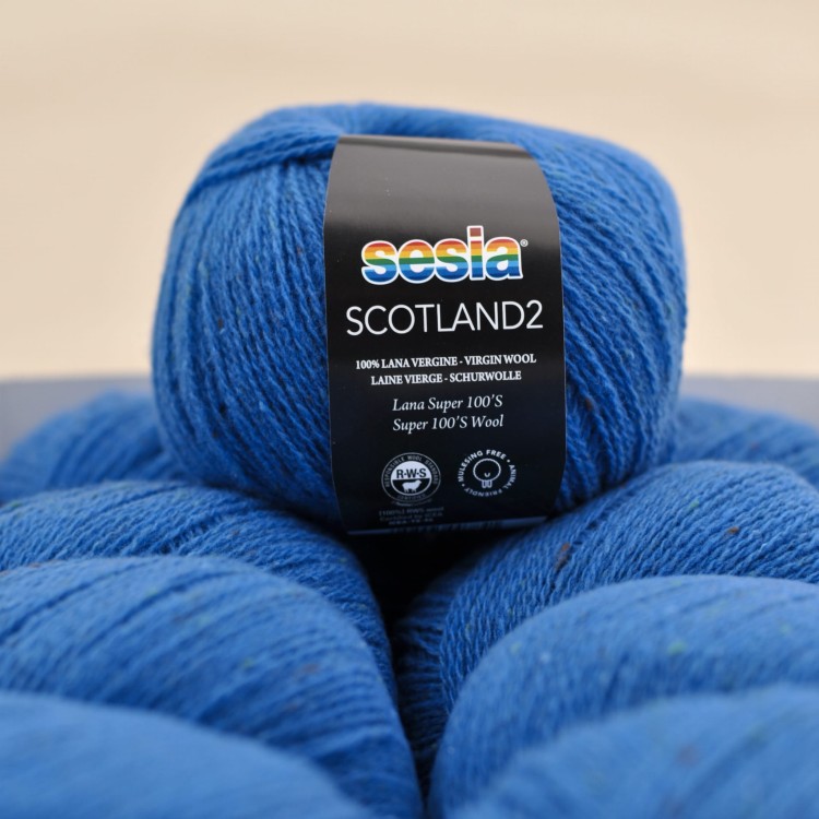 cienka wloczka merino tweed na druty dzierganie scotland sesia welna merynosa  1991 niebieski.JPG