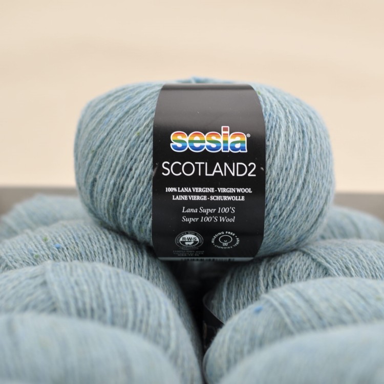 cienka wloczka merino tweed na druty dzierganie scotland sesia welna merynosa 03 jasny turksu niebiesk.JPG