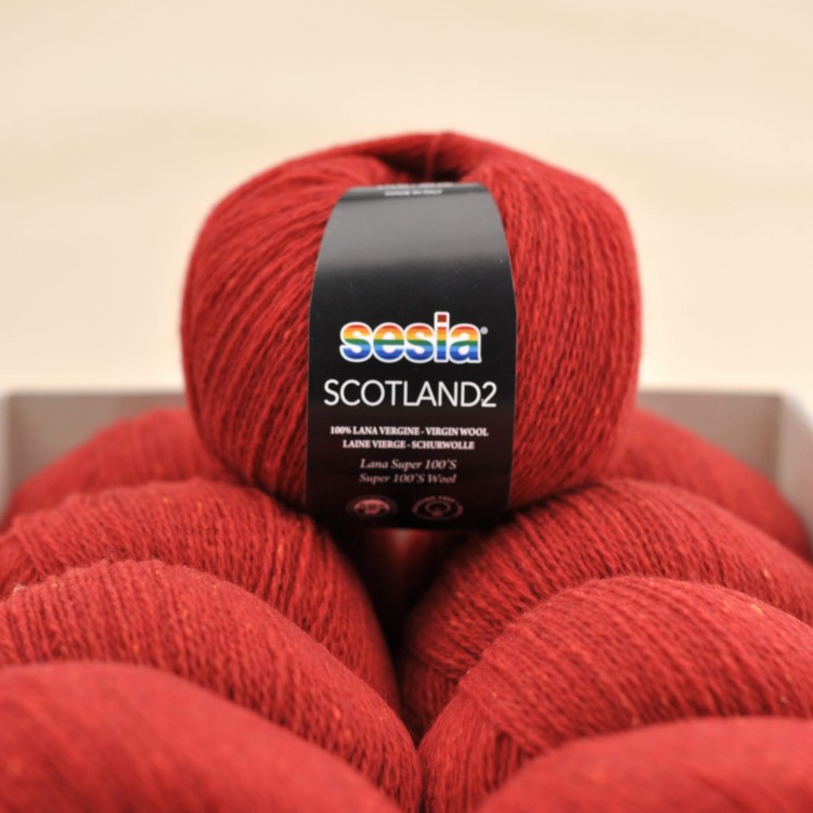 cienka wloczka merino tweed na druty dzierganie scotland sesia welna merynosa  163 CZERWONY KARMINOWY.JPG