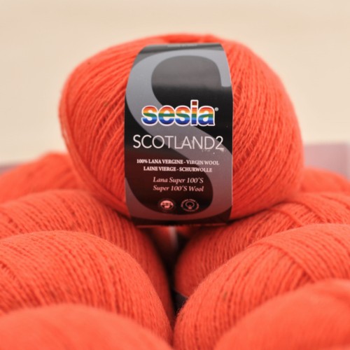 cienka wloczka merino tweed na druty dzierganie scotland sesia welna merynosa 3779 czerwona pomarancza grapefruit.JPG