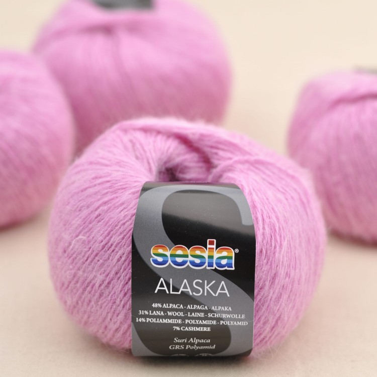 cienka wloczka alaska sesia alpaka suri welna owcza merino merynosa kaszmir druty dzierganie 1398 ROZOWY.JPG