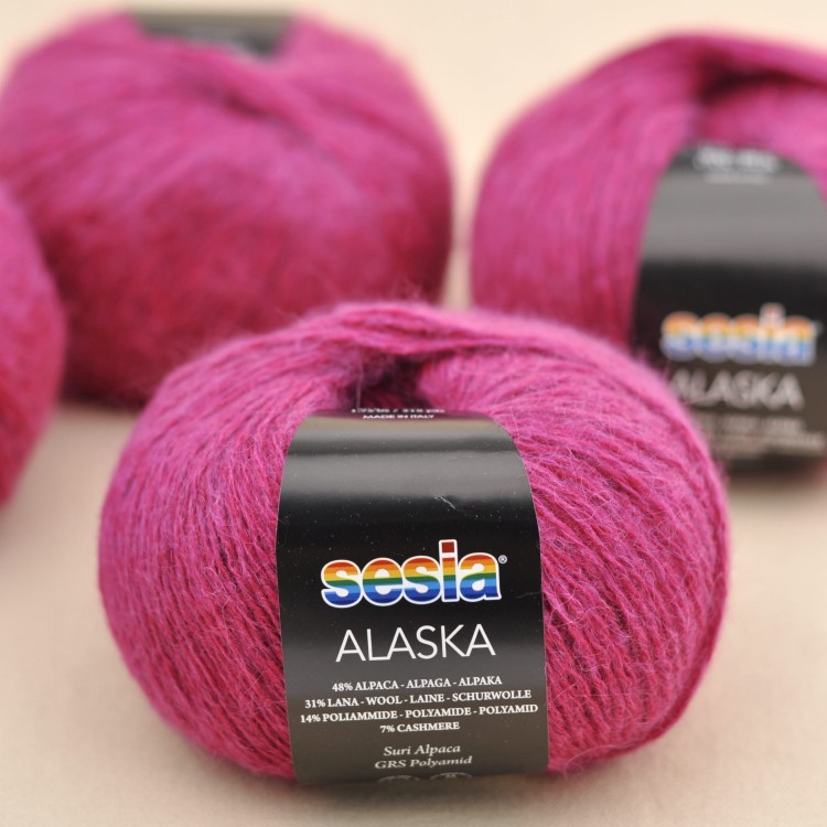 cienka wloczka alaska sesia alpaka suri welna owcza merino merynosa kaszmir druty dzierganie magenta 4565 rozowy.JPG