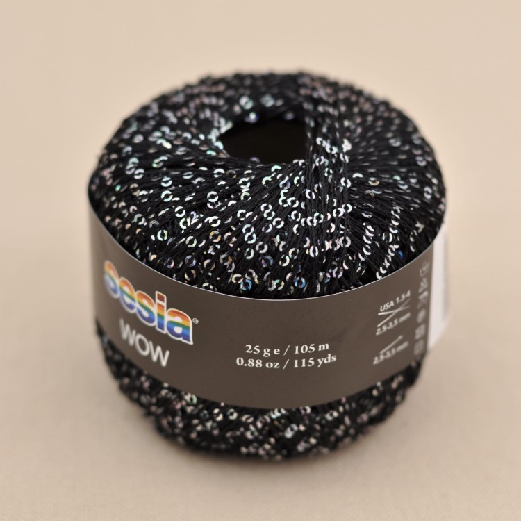 wloczka z cekinami blyszczaca nitka wow sesia motek czarny cekiny.JPG