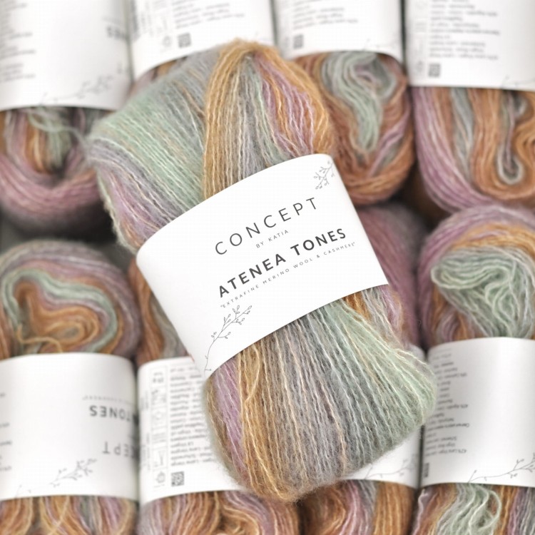 wloczka atenea tones katia kaszmir welna merino merynosa bawelna niegryzaca motek zamiennik moheru kid silk 203 melanz zielony pistacja bezowy.JPG