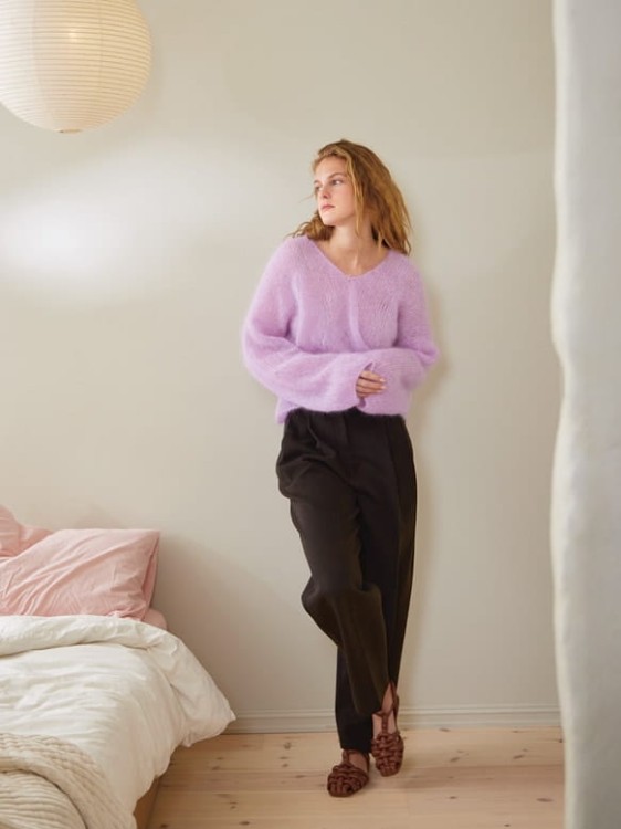 sandnes garn włóczka Ballerina Chunky Mohair moher wełna kardigan sweter na drutach 2402-4_1_4.jpg