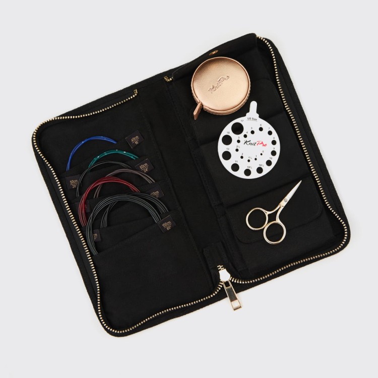 etui na zylki i akcesoria dziewiarskie nozyczki zamszowe skorzane knitpro coal czarny cable-case-coal_1.jpg