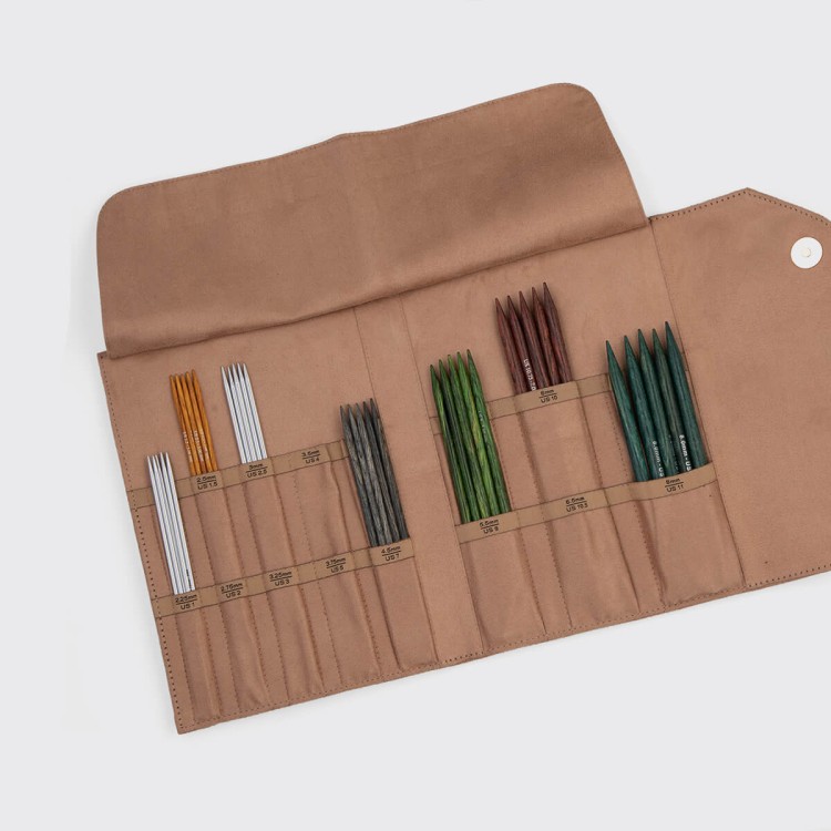 bezowe etui na druty ponczosznicze skarpetkowe knitpro closed-case-clay-double-point-needle-case_2.jpg