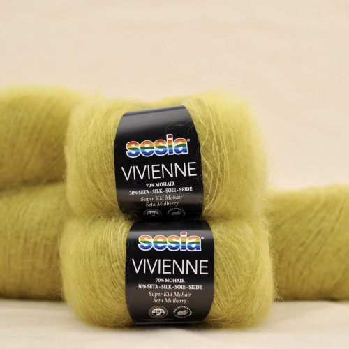 wloczka moherowa kid silk moher super kid jedwab mulberry vivienne sesia rms ceryfikat dzierganie motek 4723 żółty limonka .JPG