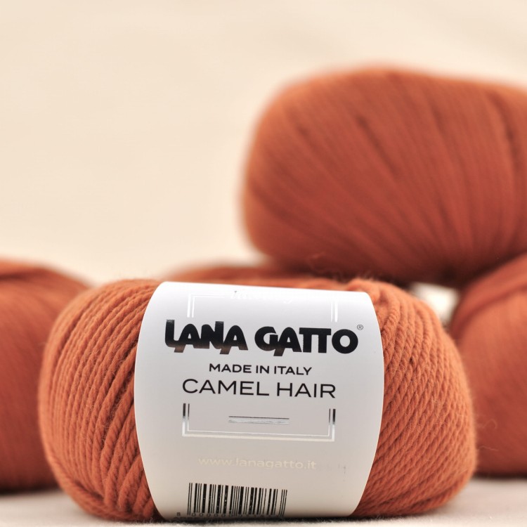 wloczka lana gatto camel hair welna wielblada merino merynosa do dziergania miekka wloczka motek pomaranczowy.JPG