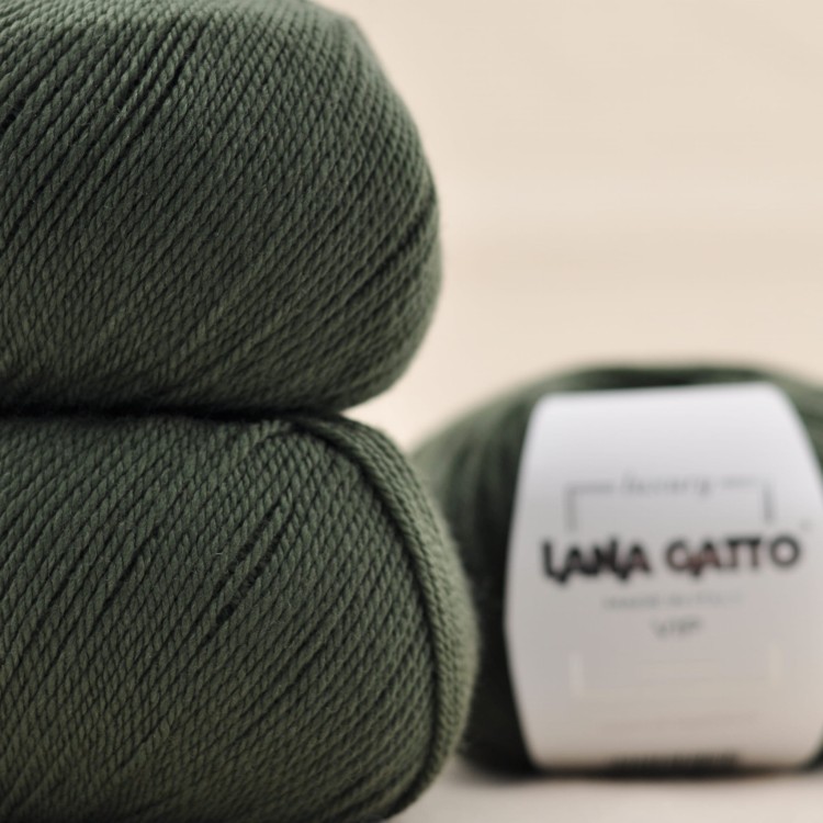 wloczka vip lana gatto welna merino merynosa kaszmir cienka niegryzaca nitka dla dziecka na druty szydelko 8434 zielony.JPG