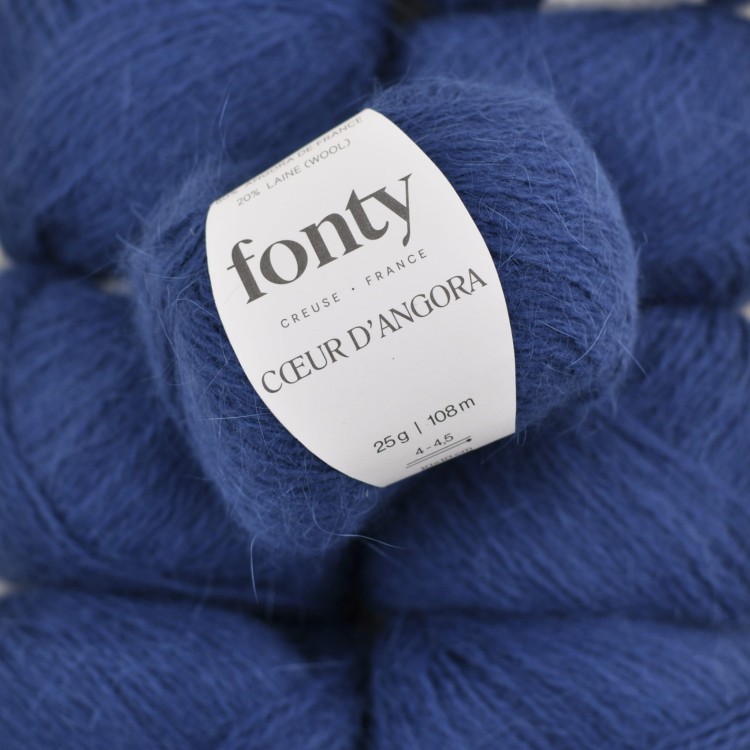 wloczka angora welna krolicza welna merino merynosa miekka puszysta wloczka zamiennik kid silk moherj jedwab COEUR D’ANGORA motek na druty dzierganie fonty granatowy niebieski 313.JPG