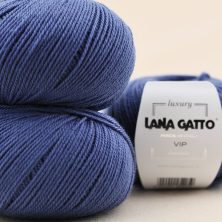 wloczka vip lana gatto cienka miekka niegryzaca wloczka welna merino merynosa kaszmir dzierganie druty motek niebieski jeans 10175.JPG
