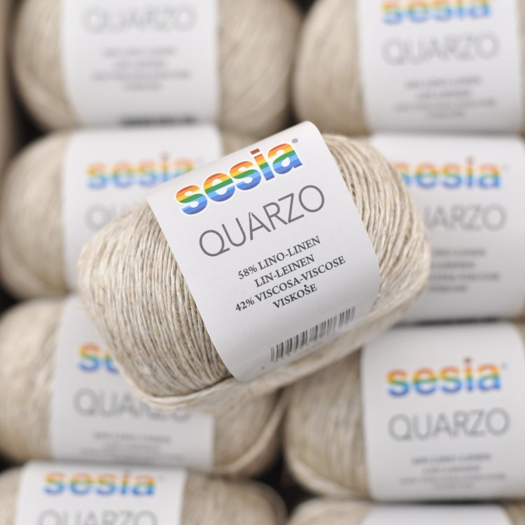 wloczka na lato wiosne len lniana wloczka wiskoza naturalna quarzo sesia motek druty bezowy jasny 246.JPG