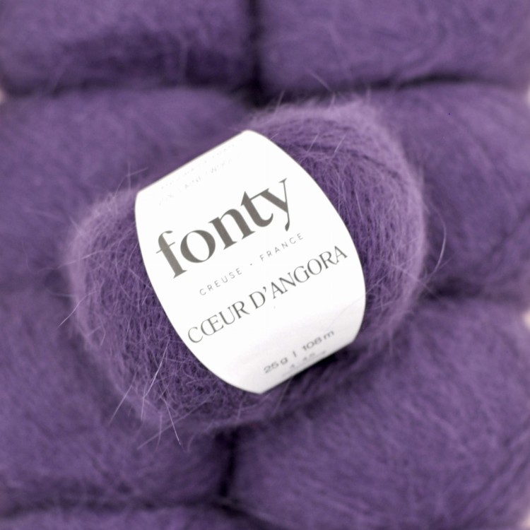 wloczka angora welna krolicza welna merino merynosa miekka puszysta wloczka zamiennik kid silk moherj jedwab COEUR D’ANGORA motek na druty dzierganie fioletowy sliwka 311.JPG