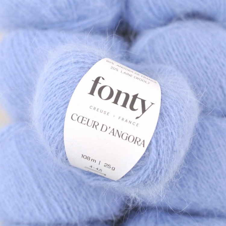wloczka angora welna krolicza welna merino merynosa miekka puszysta wloczka zamiennik kid silk moherj jedwab COEUR D’ANGORA motek na druty dzierganie 318 blekitny fonty niebieski.JPG