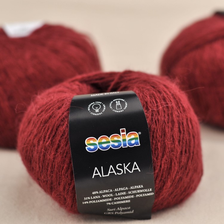 alaska sesia wloczka zamiennik moheru kid silk welna owcza merino merynos  alpaka kaszmir  czerwony 4731.JPG