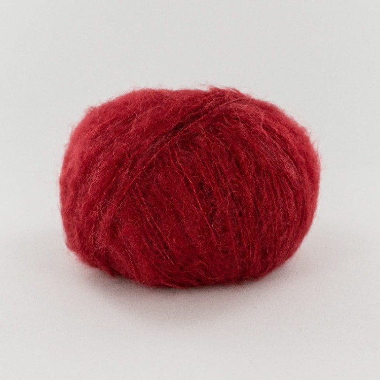 saperlipopette fonty wloczka zamiennik moheru kid silk alternatywa puchata z wlosem baby alpaka suri najdelikatniejsza alpaka jedwab welna merino merynosa na druty dzierganie motek czerwony SAPE-5008.jpg
