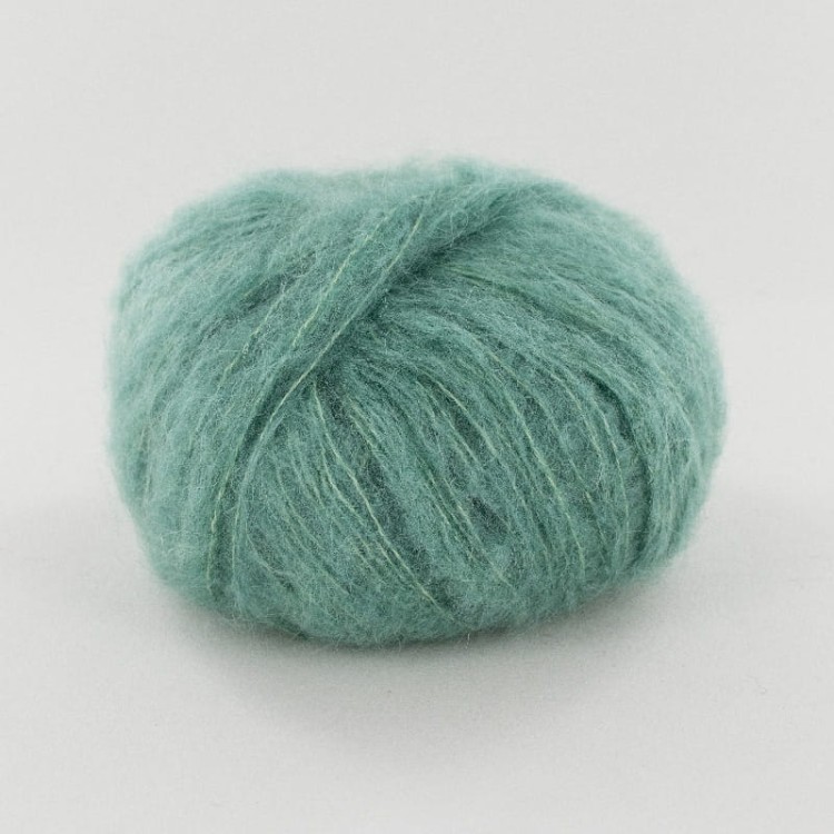 saperlipopette fonty wloczka zamiennik moheru kid silk alternatywa puchata z wlosem baby alpaka suri najdelikatniejsza alpaka jedwab welna merino merynosa na druty dzierganie motek zielony rozbielony SAPE-5040.jpg