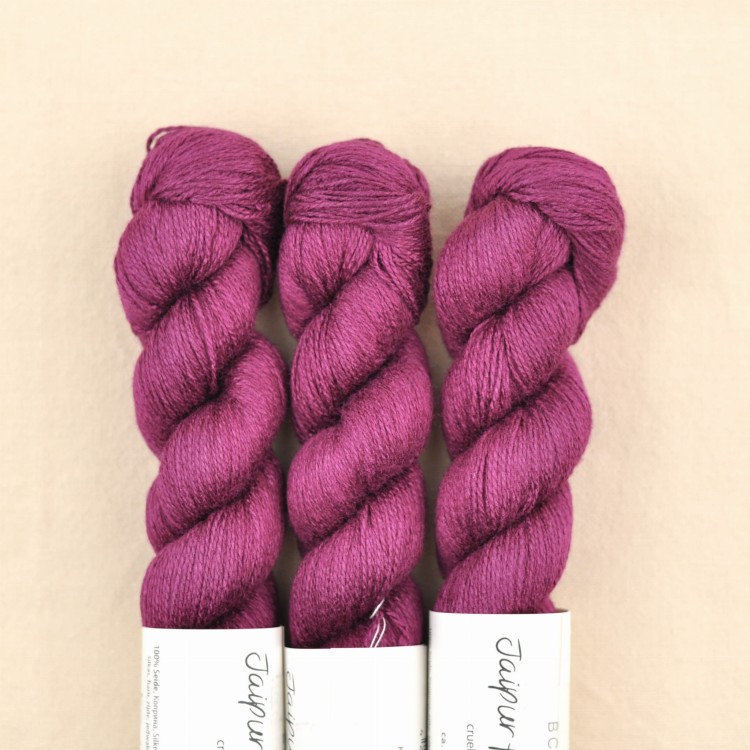 bc garn wloczka jedwabna jaipur peace silk jedwab motek na druty szydelko rozowy.JPG